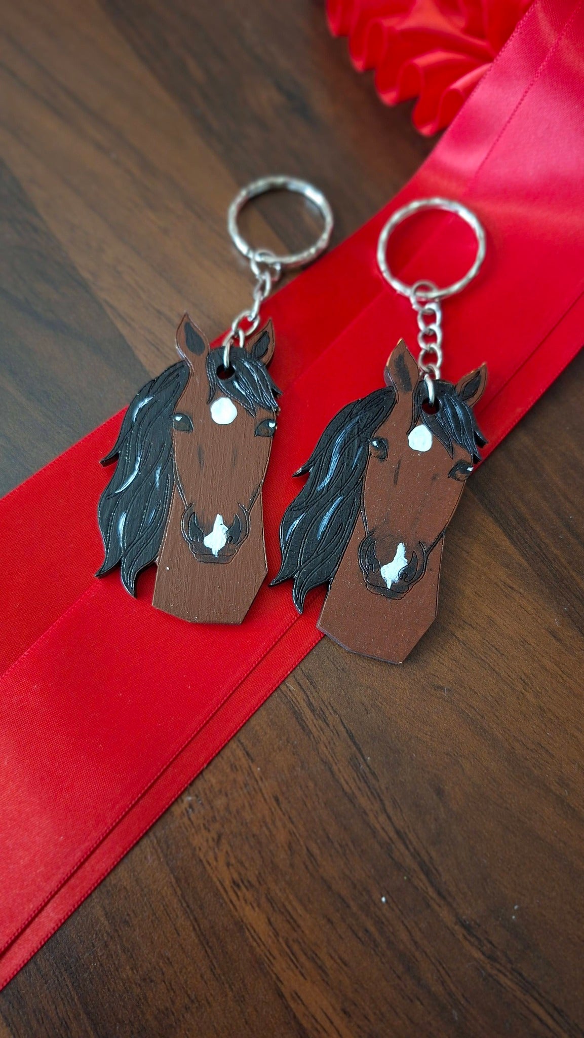 Personalised Wooden Horse Keyring