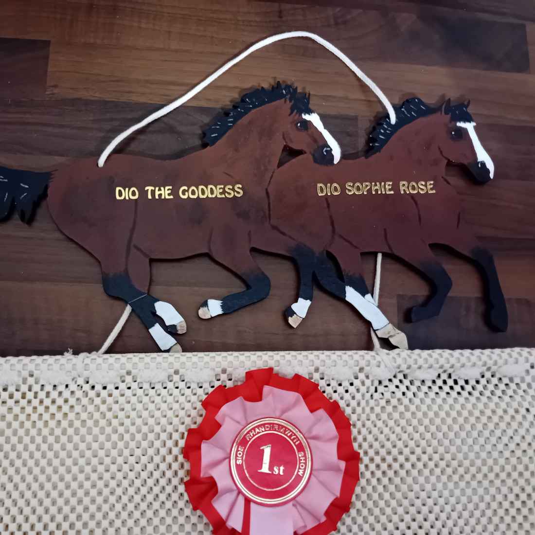 Personalised Wooden Horse Rosette Holder