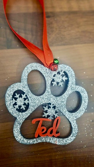 Personalised Paw Print Bauble