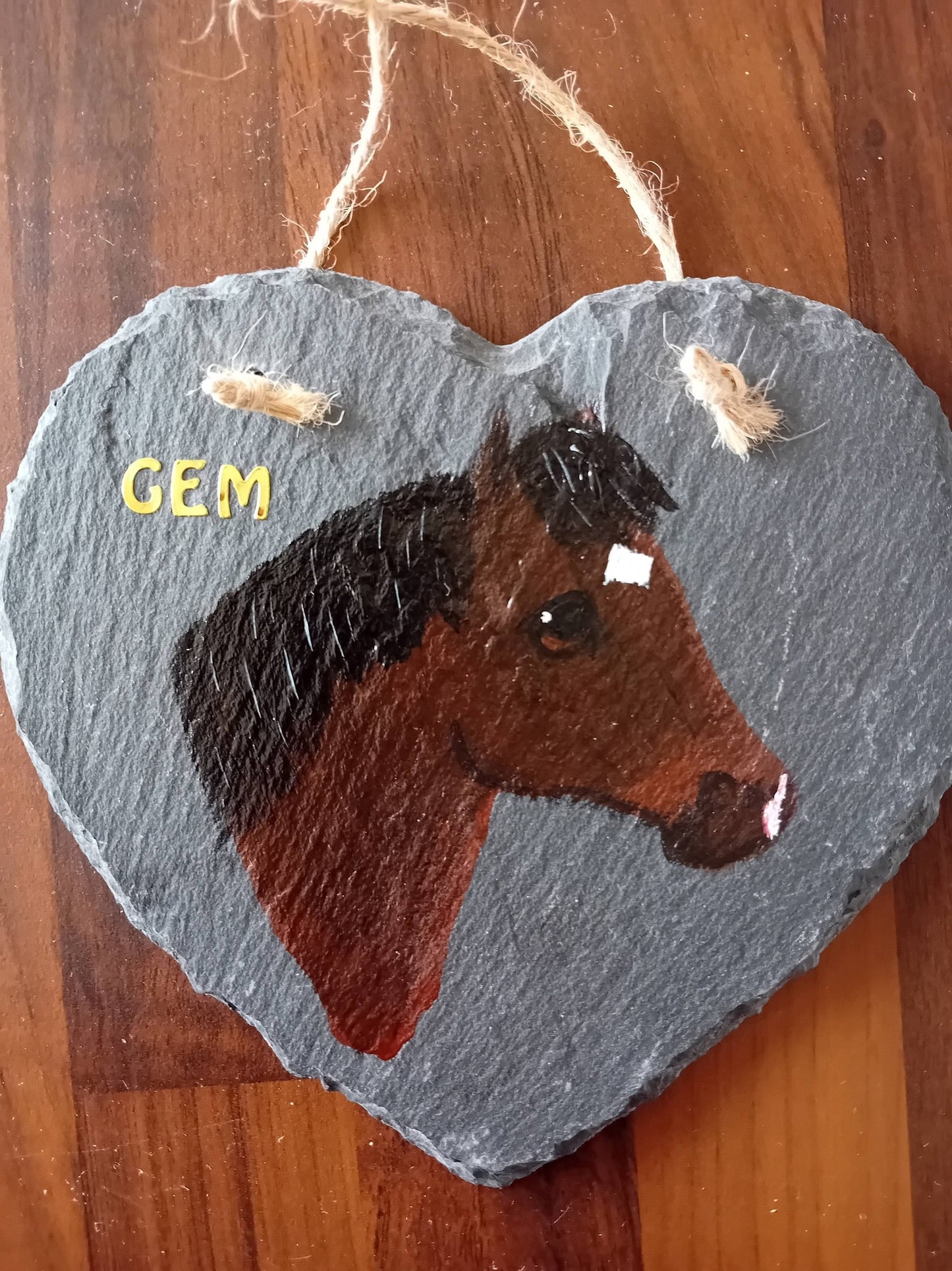Hand-Painted Personalised Slate Heart