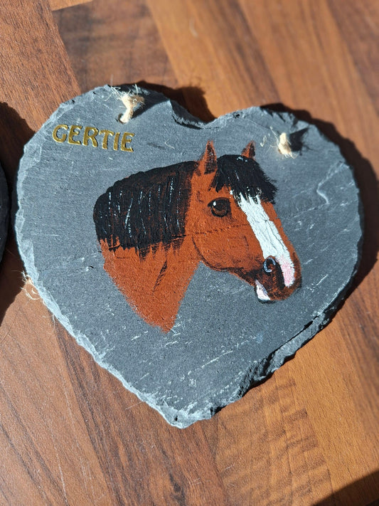Hand-Painted Personalised Slate Heart