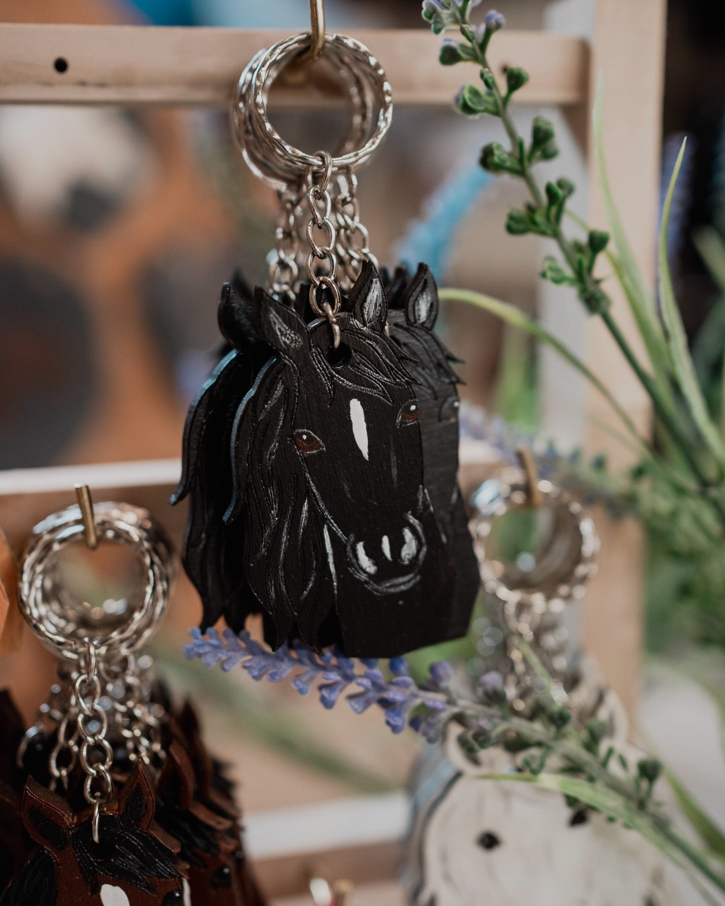 Personalised Wooden Horse Keyring