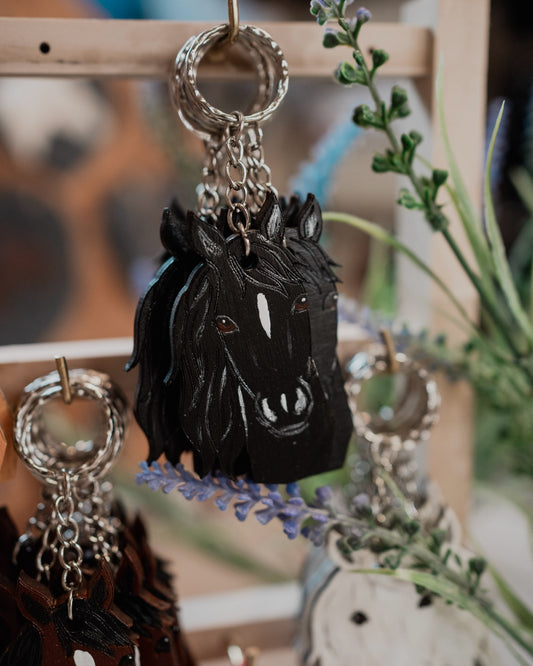 Personalised Wooden Horse Keyring