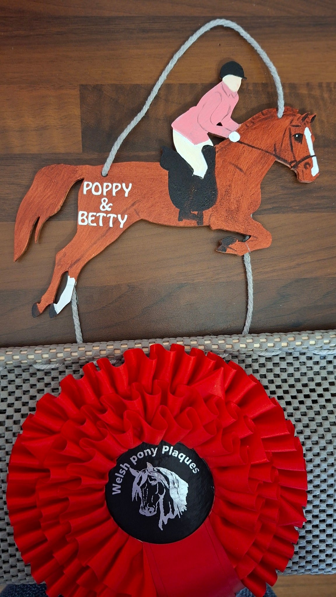 Personalised Wooden Horse Rosette Holder