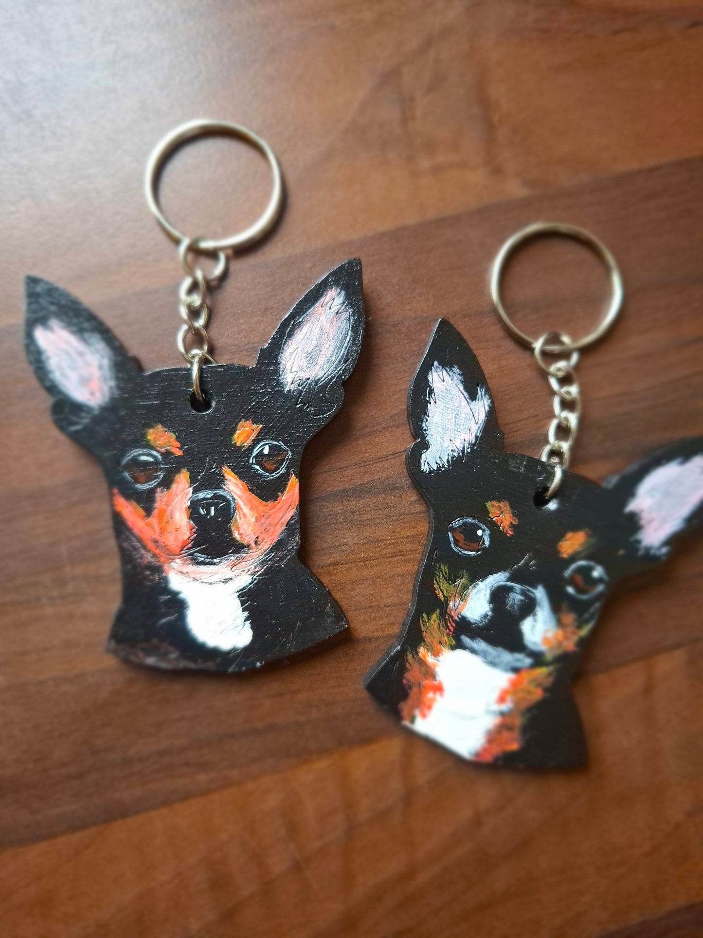 Personalised Wooden Dog Keyring