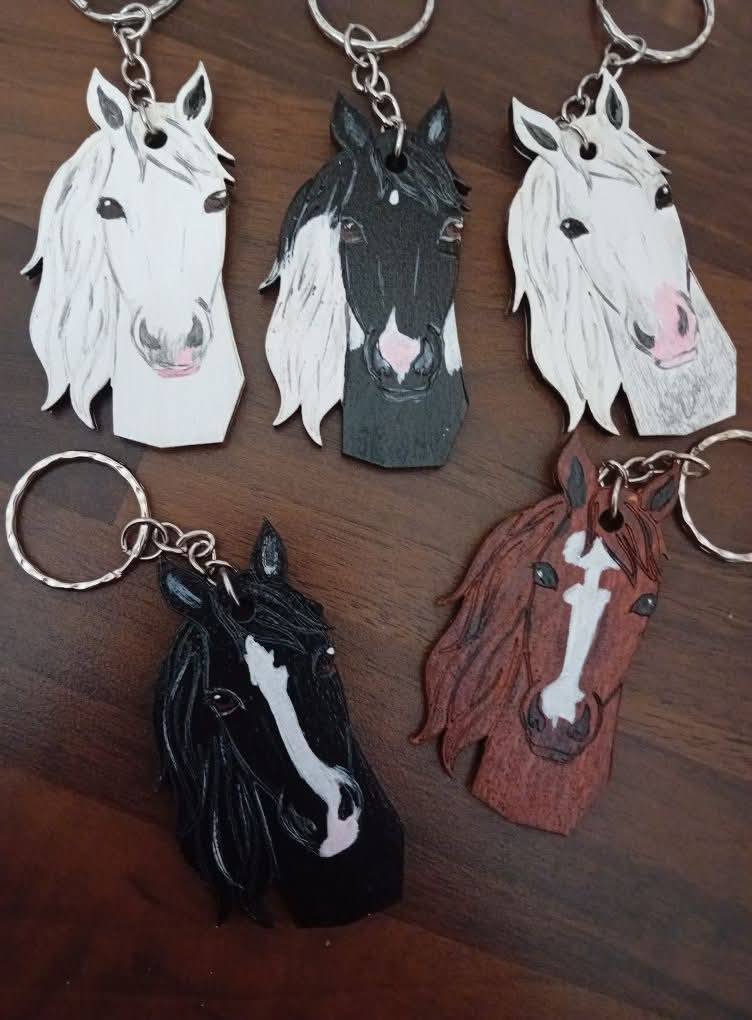 Personalised Wooden Horse Keyring