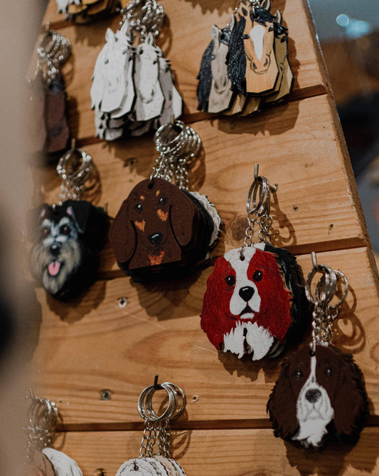 Personalised Wooden Dog Keyring