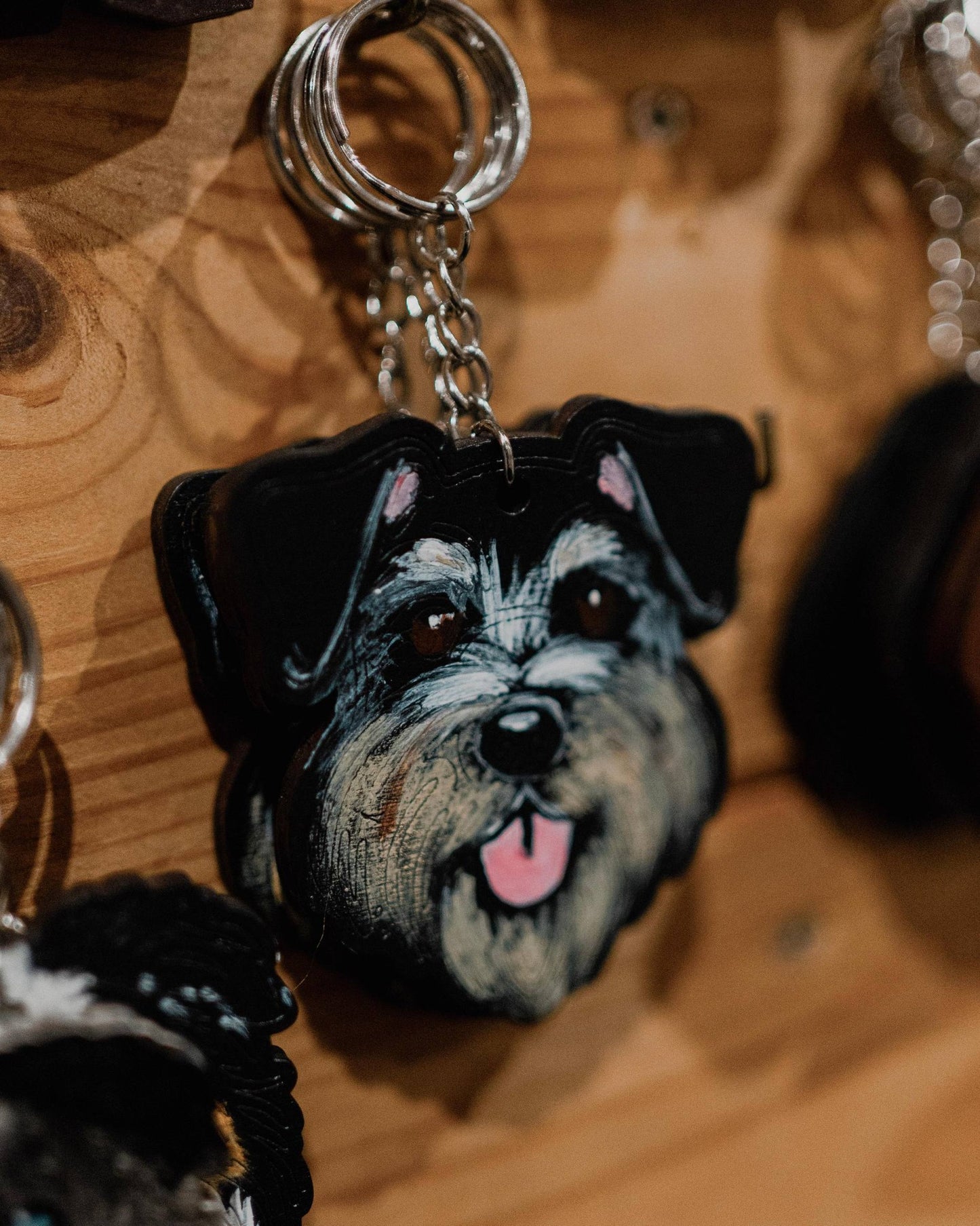 Personalised Wooden Dog Keyring