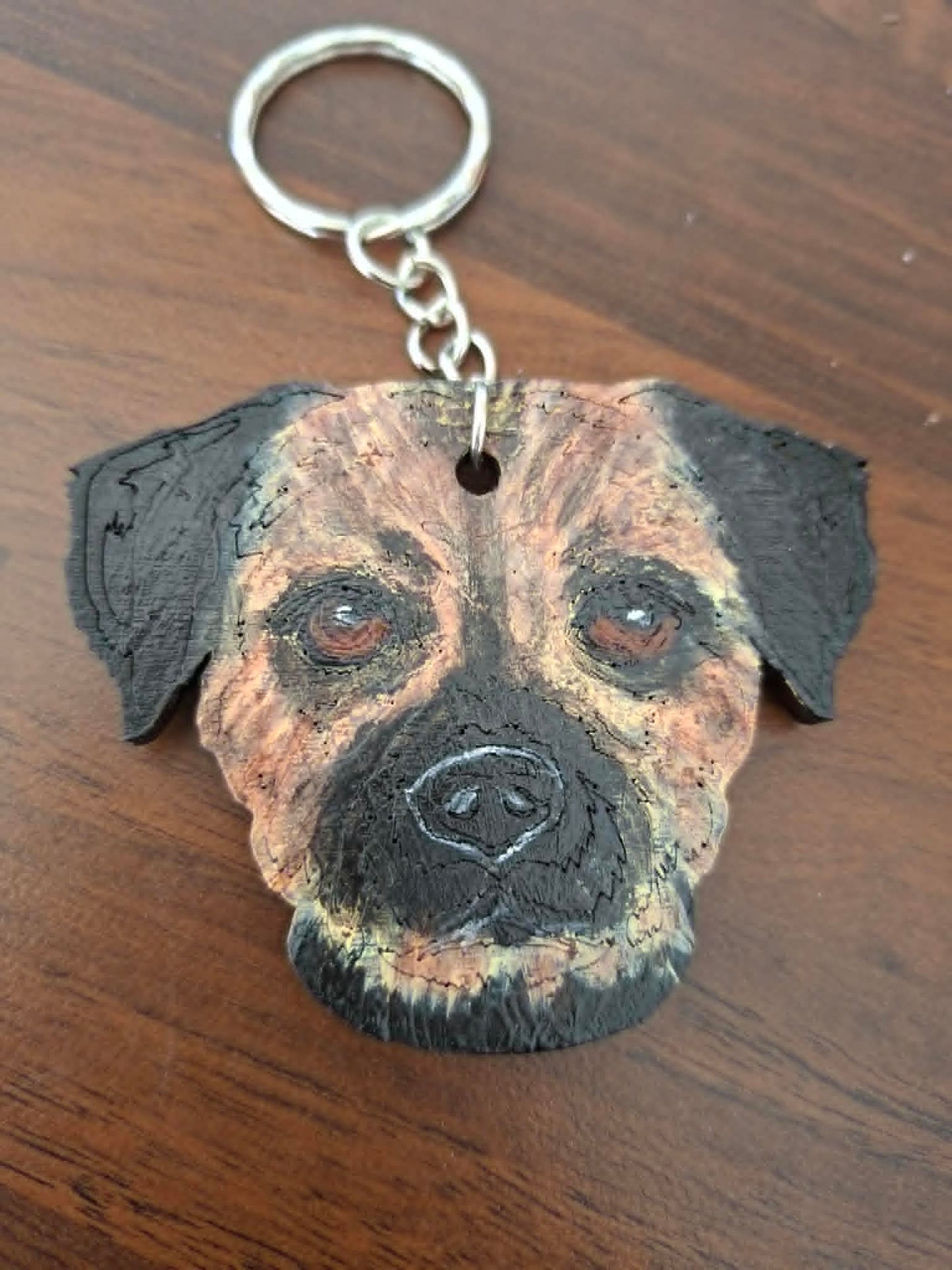 Personalised Wooden Dog Keyring