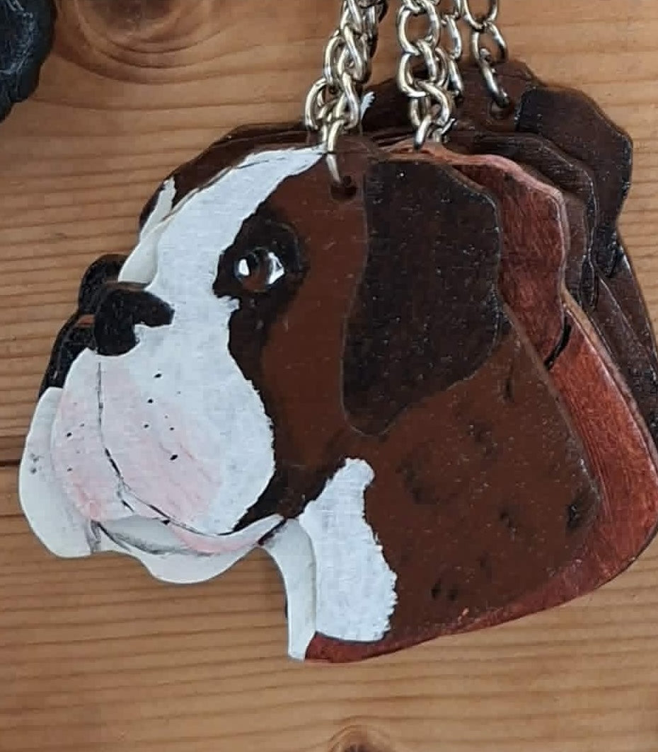 Personalised Wooden Dog Keyring