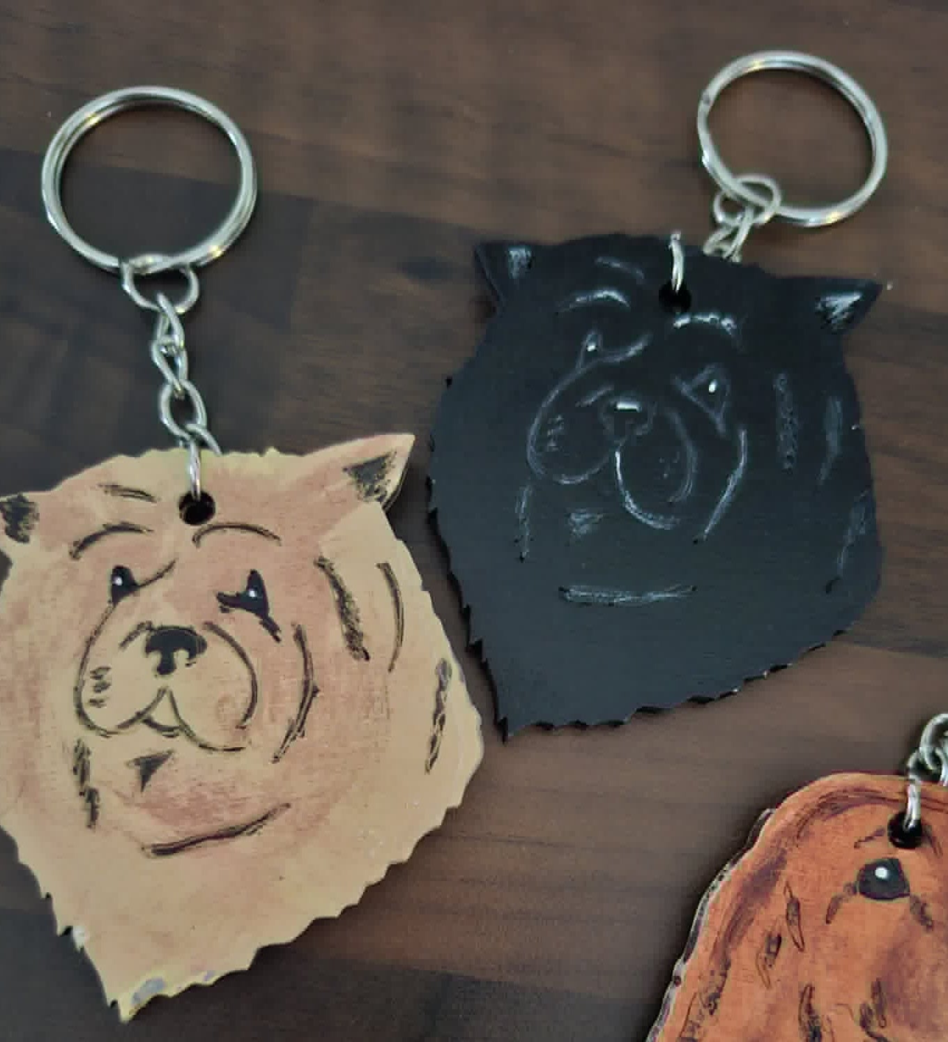 Personalised Wooden Dog Keyring