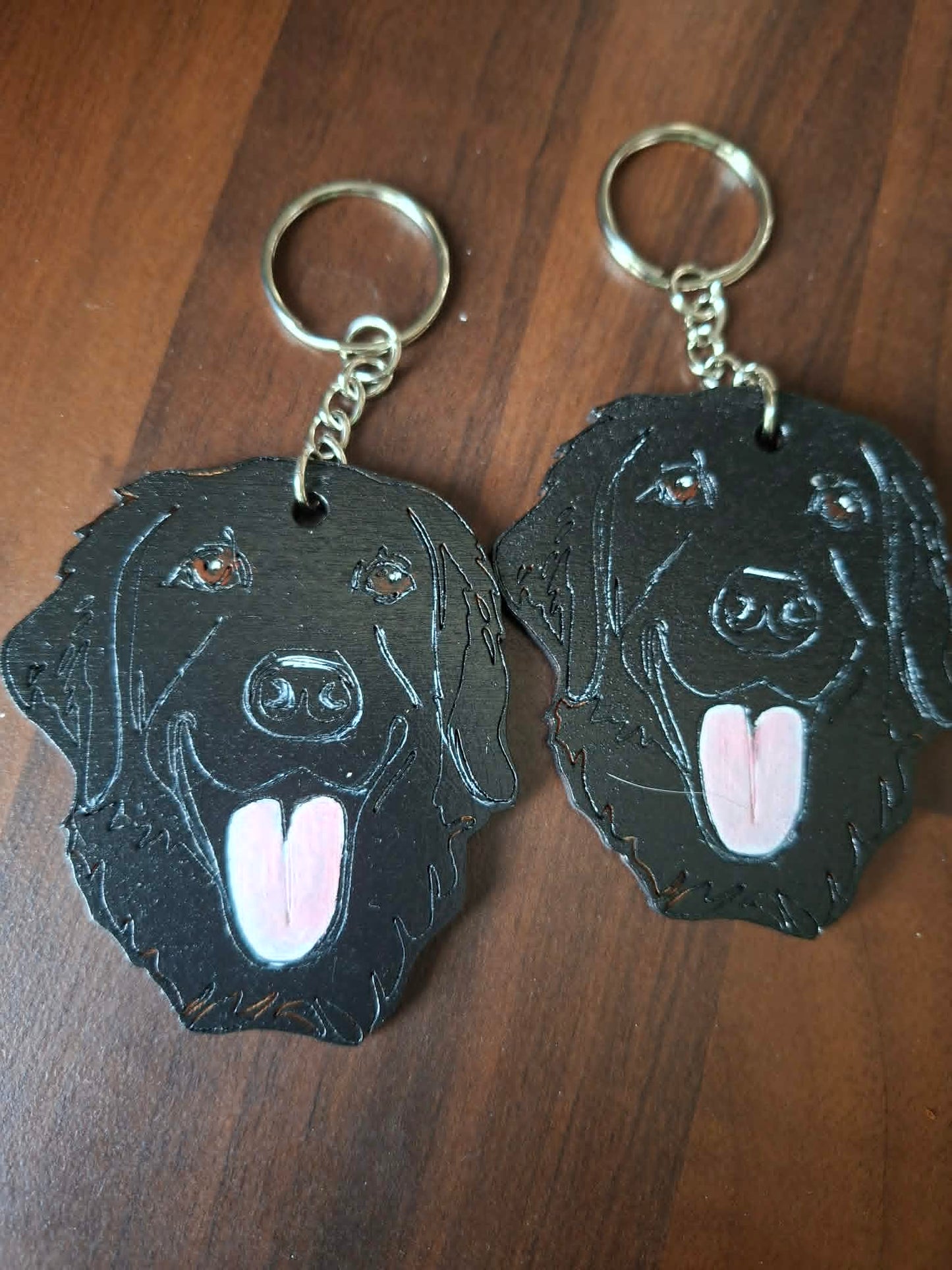 Personalised Wooden Dog Keyring