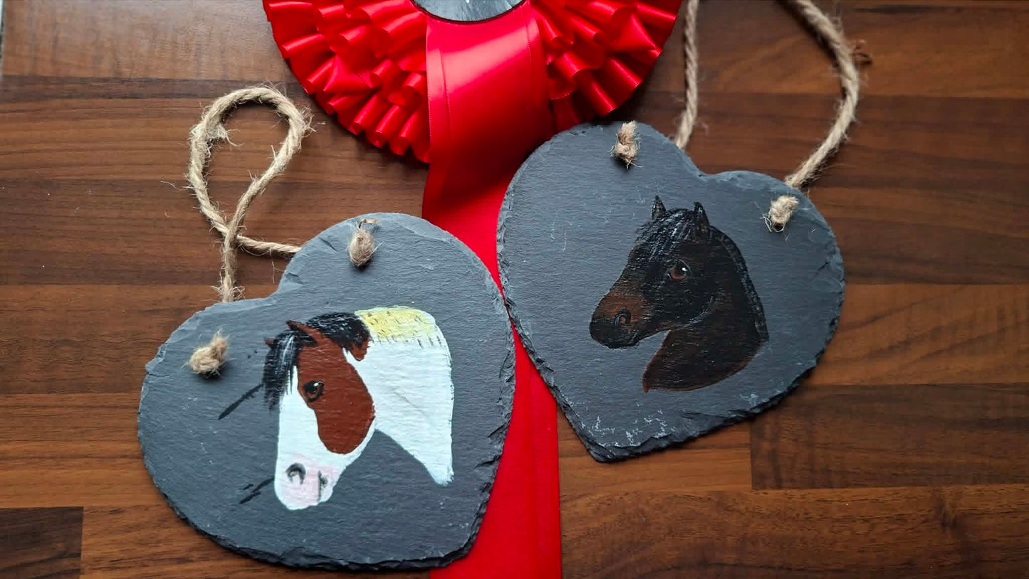 Hand-Painted Personalised Slate Heart