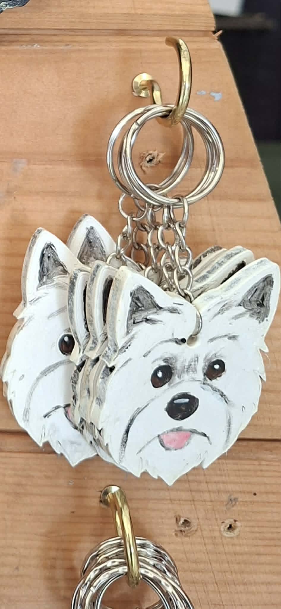 Personalised Wooden Dog Keyring