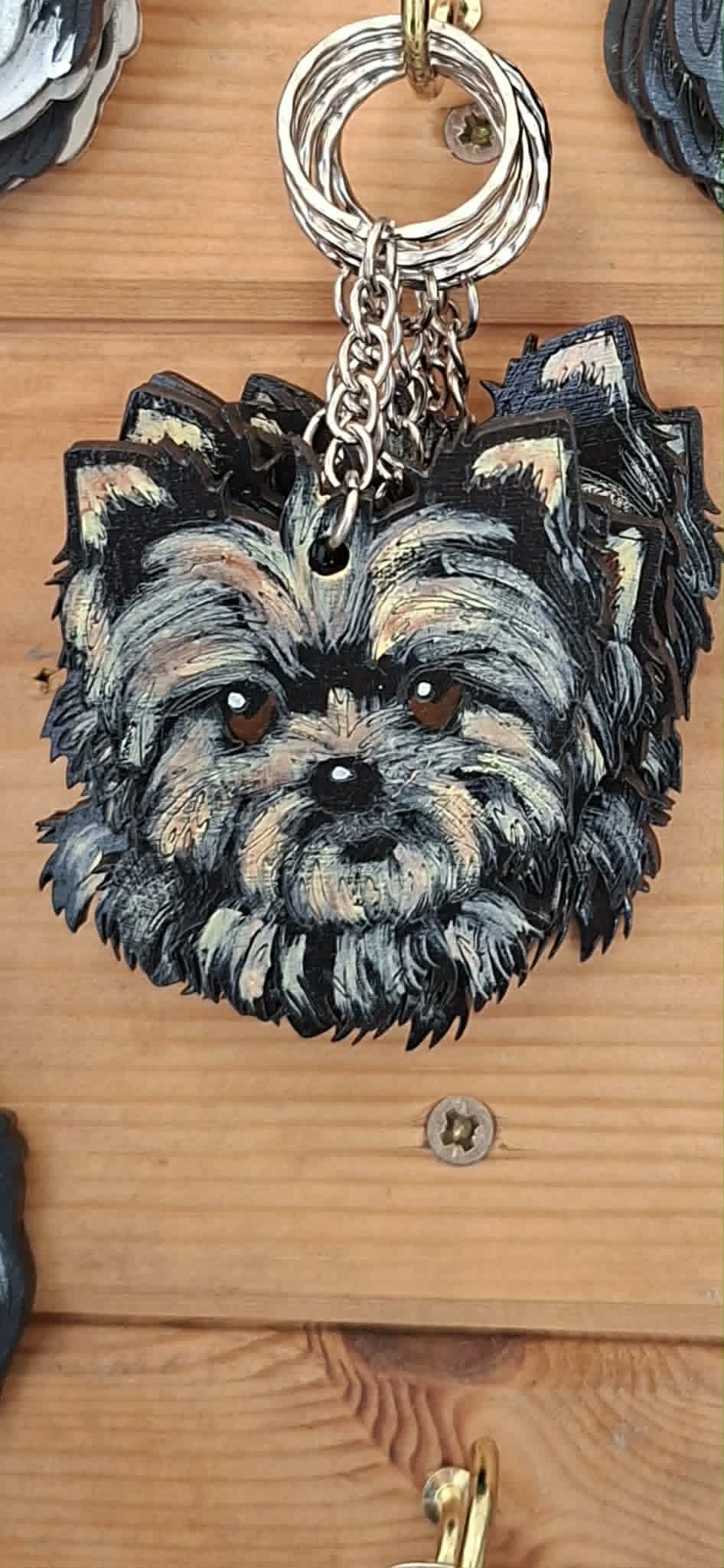 Personalised Wooden Dog Keyring